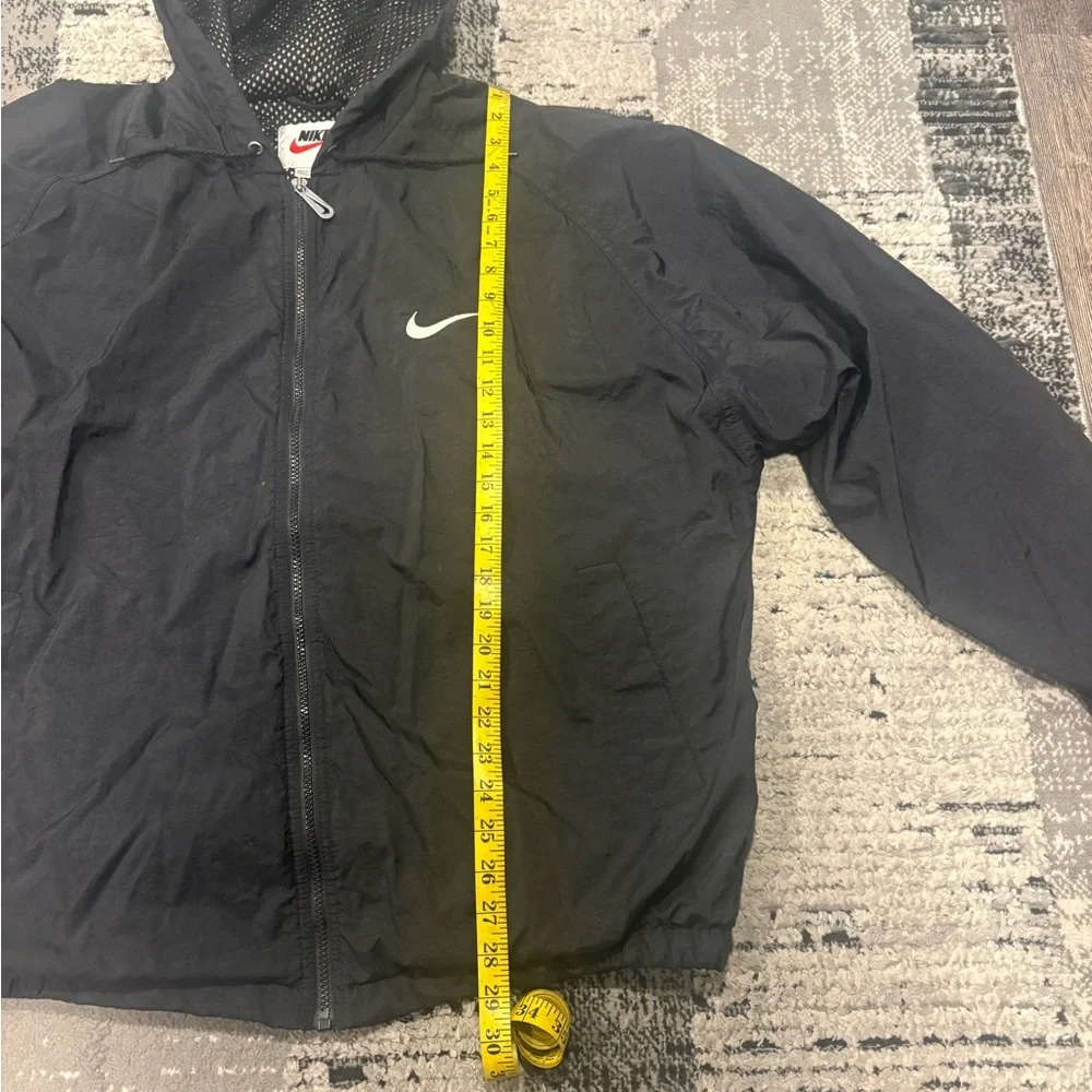 Vintage Nike Big Swoosh Insulated Hooded Windbreaker Jacket XL Black